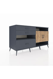 Kronos Konsol 4 Raflı 3 Çekmeceli 2 Kapaklı 176x59x99 Antrasit-Çam/Antrasit