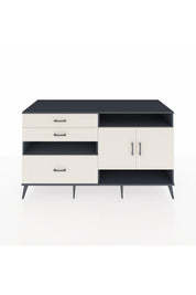 Kronos Konsol 4 Raflı 3 Çekmeceli 2 Kapaklı 176x59x99 Antrasit-Aytaşı