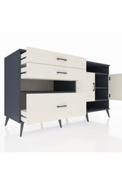 Kronos Konsol 4 Raflı 3 Çekmeceli 2 Kapaklı 176x59x99 Antrasit-Aytaşı