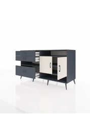 Kronos Konsol 4 Raflı 3 Çekmeceli 2 Kapaklı 176x59x99 Antrasit-Aytaşı/Antrasit