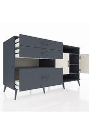 Kronos Konsol 4 Raflı 3 Çekmeceli 2 Kapaklı 176x59x99 Antrasit-Aytaşı/Antrasit