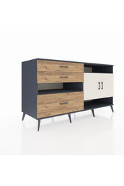 Kronos Konsol 4 Raflı 3 Çekmeceli 2 Kapaklı 176x59x99 Antrasit-Aytaşı/Çam