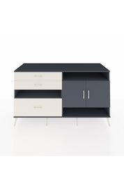 Kronos Konsol 4 Raflı 3 Çekmeceli 2 Kapaklı 176x59x99 Antrasit-Antrasit/Aytaşı