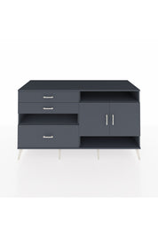 Kronos Konsol 4 Raflı 3 Çekmeceli 2 Kapaklı 176x59x99 Antrasit-Antrasit