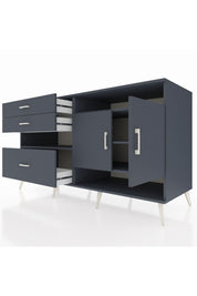 Kronos Konsol 4 Raflı 3 Çekmeceli 2 Kapaklı 176x59x99 Antrasit-Antrasit