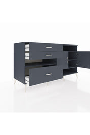 Kronos Konsol 4 Raflı 3 Çekmeceli 2 Kapaklı 176x59x99 Antrasit-Antrasit