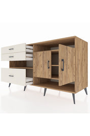 Kronos Konsol 4 Raflı 3 Çekmeceli 2 Kapaklı 176x59x99 Çam-Çam/Aytaşı