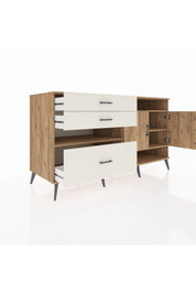 Kronos Konsol 4 Raflı 3 Çekmeceli 2 Kapaklı 176x59x99 Çam-Çam/Aytaşı