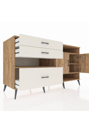 Kronos Konsol 4 Raflı 3 Çekmeceli 2 Kapaklı 176x59x99 Çam-Çam/Aytaşı