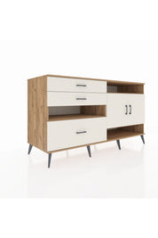 Kronos Konsol 4 Raflı 3 Çekmeceli 2 Kapaklı 176x59x99 Çam-Aytaşı