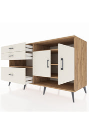 Kronos Konsol 4 Raflı 3 Çekmeceli 2 Kapaklı 176x59x99 Çam-Aytaşı