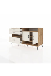 Kronos Konsol 4 Raflı 3 Çekmeceli 2 Kapaklı 176x59x99 Çam-Aytaşı