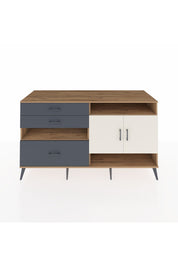 Kronos Konsol 4 Raflı 3 Çekmeceli 2 Kapaklı 176x59x99 Çam-Aytaşı/Antrasit