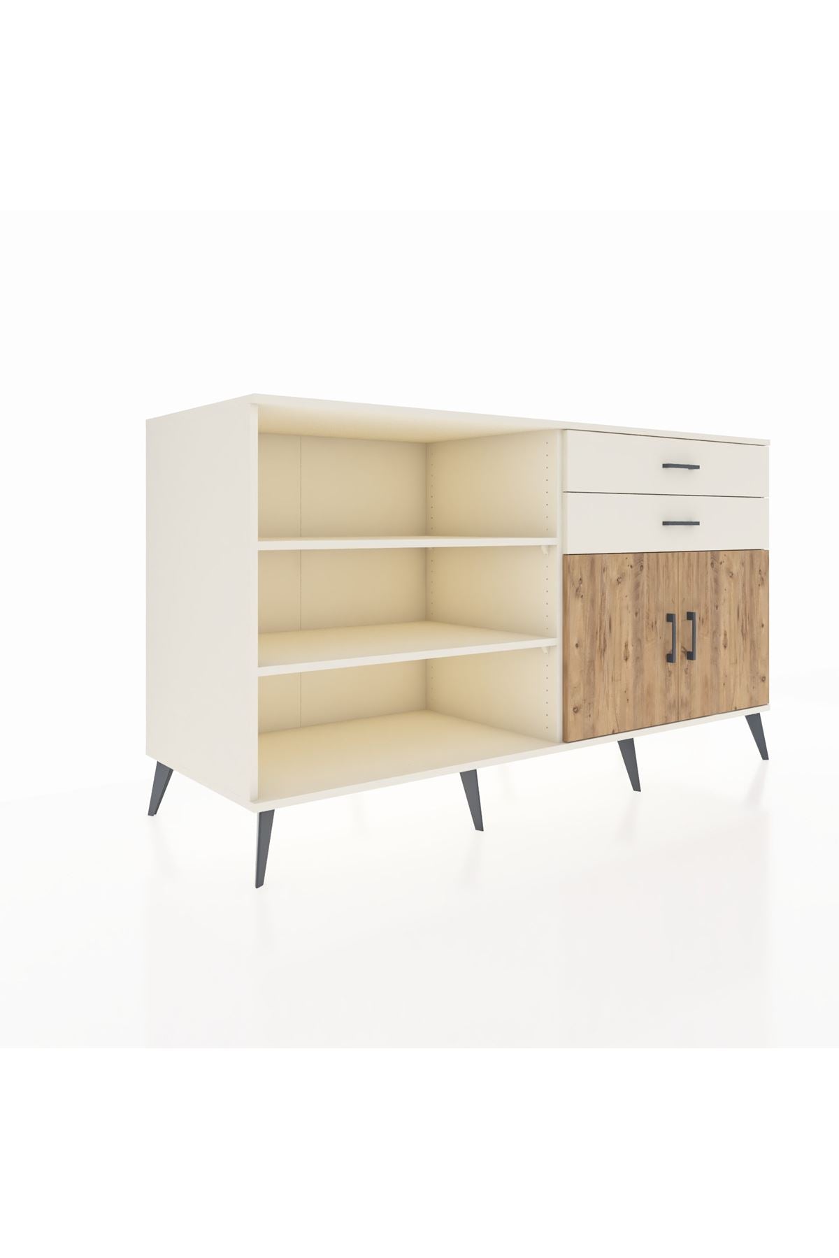 Kronos Konsol 3 Raflı 2 Çekmeceli 2 Kapaklı 176x59x99 Aytaşı-Çam/Aytaşı