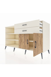 Kronos Konsol 3 Raflı 2 Çekmeceli 2 Kapaklı 176x59x99 Aytaşı-Çam/Aytaşı