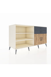 Kronos Konsol 3 Raflı 2 Çekmeceli 2 Kapaklı 176x59x99 Aytaşı-Çam/Antrasit