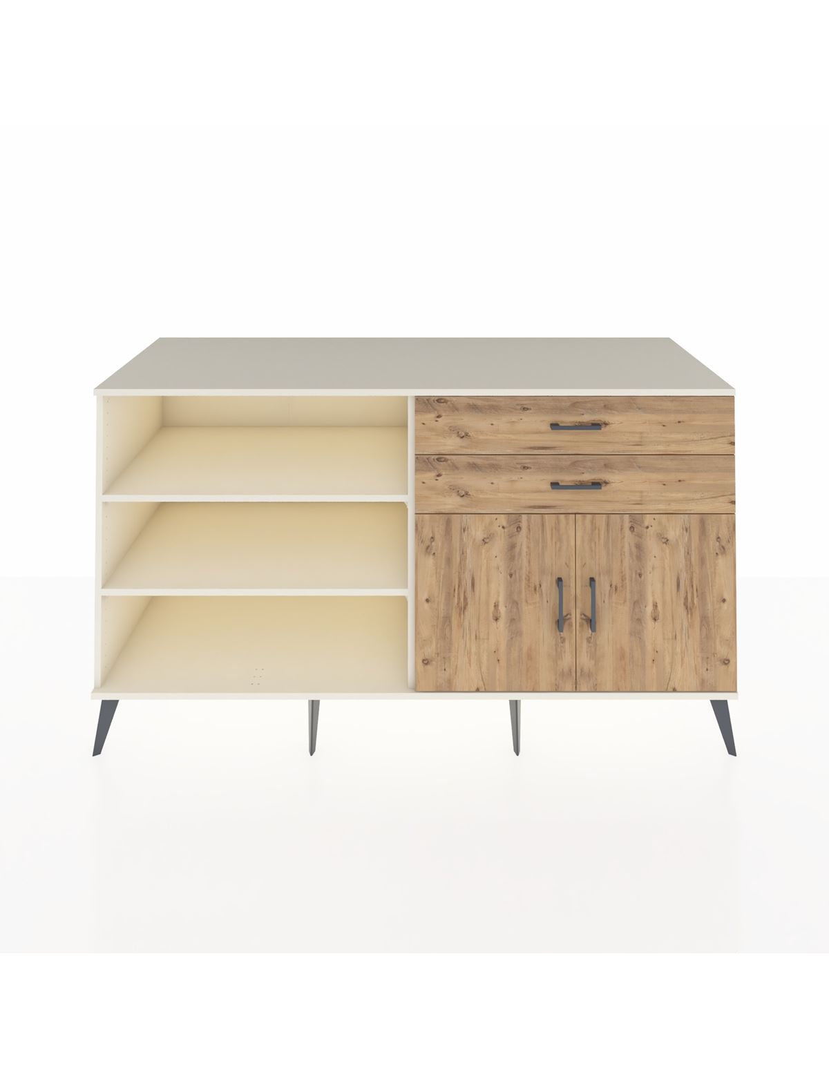 Kronos Konsol 3 Raflı 2 Çekmeceli 2 Kapaklı 176x59x99 Aytaşı-Çam