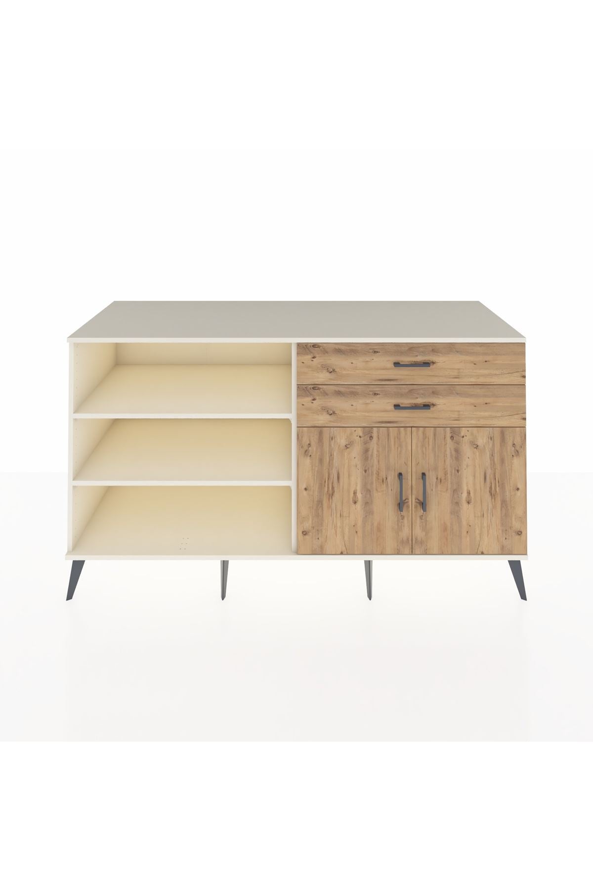 Kronos Konsol 3 Raflı 2 Çekmeceli 2 Kapaklı 176x59x99 Aytaşı-Çam