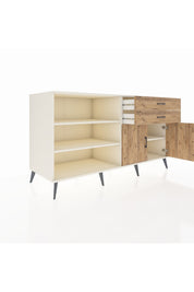 Kronos Konsol 3 Raflı 2 Çekmeceli 2 Kapaklı 176x59x99 Aytaşı-Çam