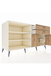 Kronos Konsol 3 Raflı 2 Çekmeceli 2 Kapaklı 176x59x99 Aytaşı-Çam