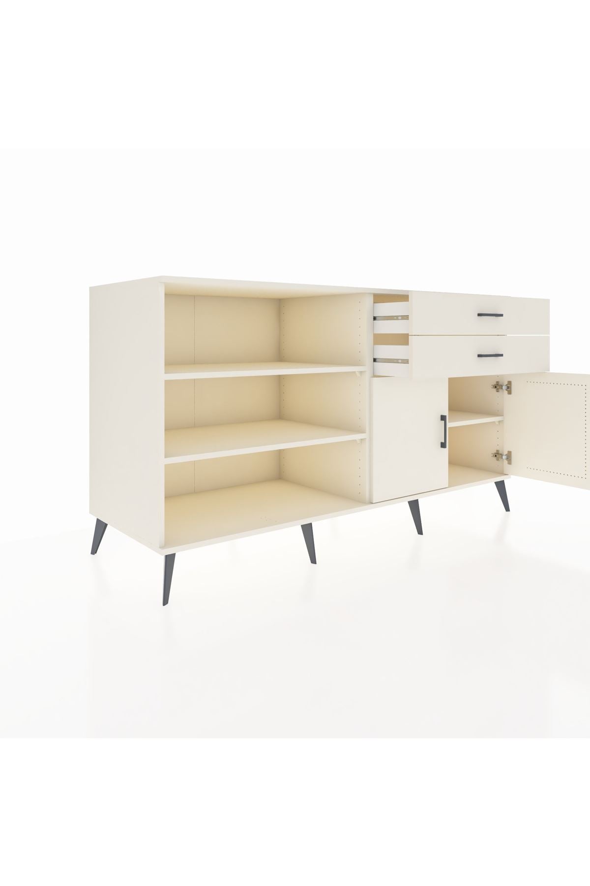 Kronos Konsol 3 Raflı 2 Çekmeceli 2 Kapaklı 176x59x99 Aytaşı-Aytaşı