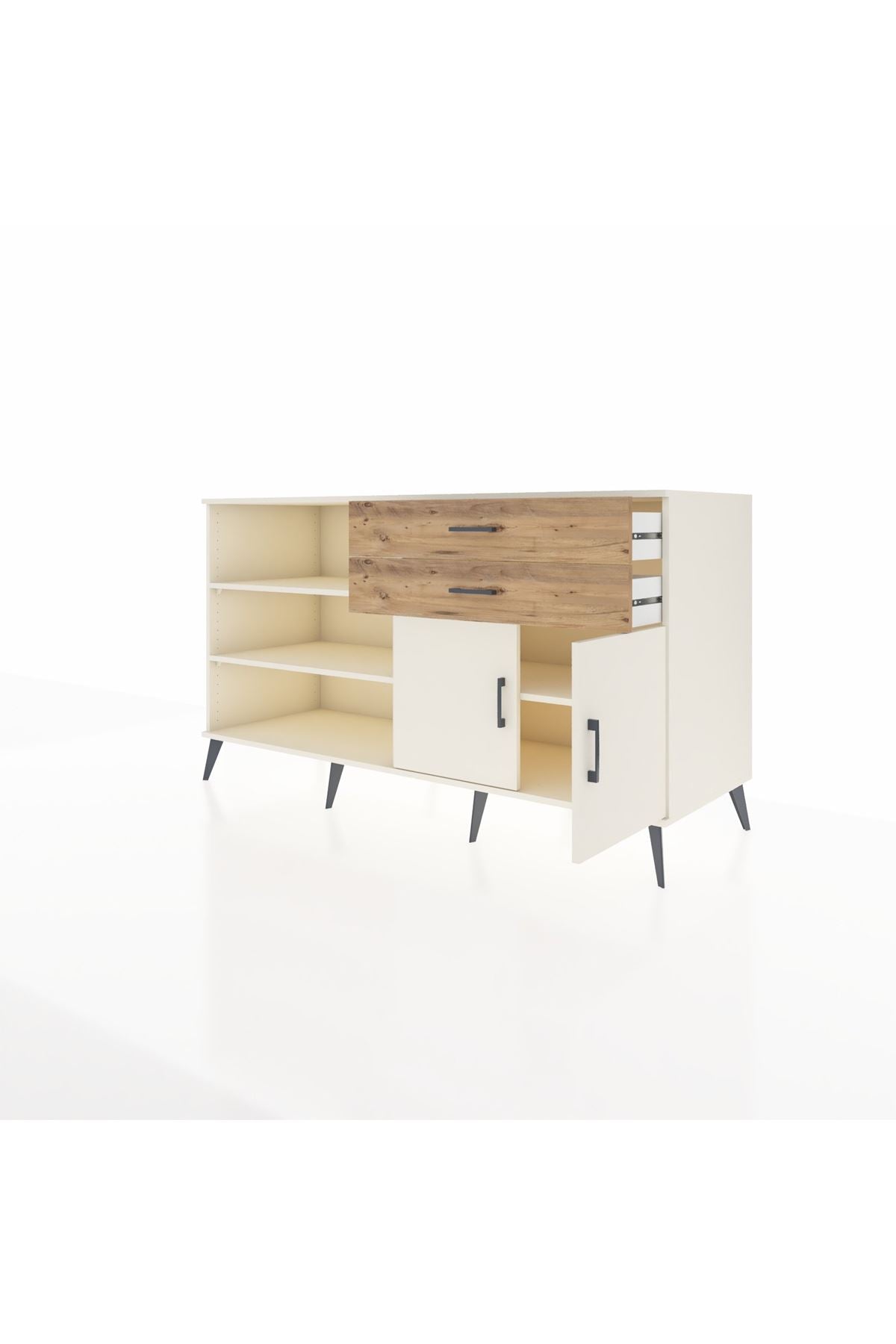 Kronos Konsol 3 Raflı 2 Çekmeceli 2 Kapaklı 176x59x99 Aytaşı-Aytaşı/Çam