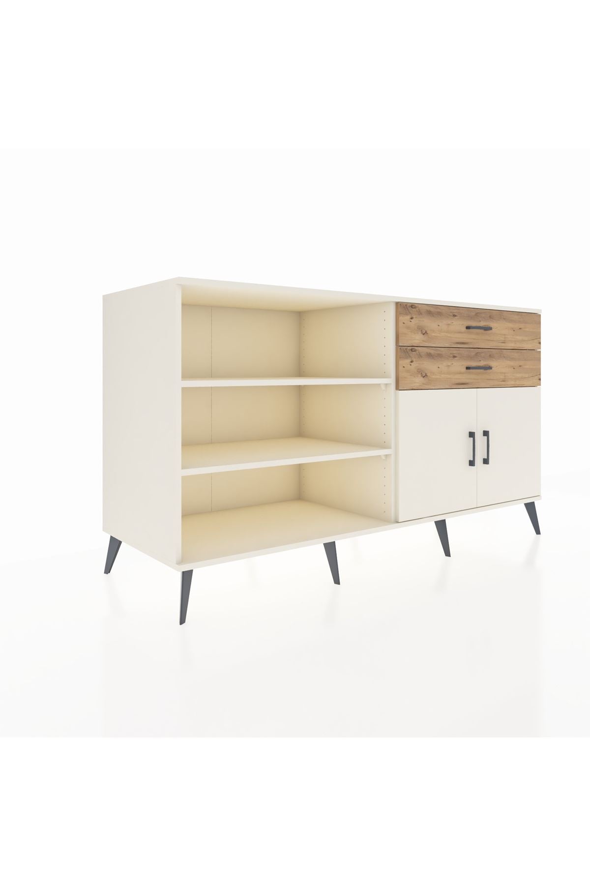 Kronos Konsol 3 Raflı 2 Çekmeceli 2 Kapaklı 176x59x99 Aytaşı-Aytaşı/Çam