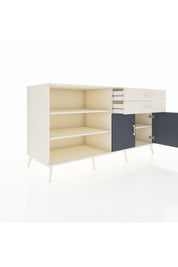 Kronos Konsol 3 Raflı 2 Çekmeceli 2 Kapaklı 176x59x99 Aytaşı-Antrasit/Aytaşı