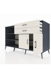 Kronos Konsol 3 Raflı 2 Çekmeceli 2 Kapaklı 176x59x99 Antrasit-Aytaşı