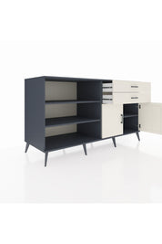 Kronos Konsol 3 Raflı 2 Çekmeceli 2 Kapaklı 176x59x99 Antrasit-Aytaşı