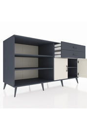 Kronos Konsol 3 Raflı 2 Çekmeceli 2 Kapaklı 176x59x99 Antrasit-Aytaşı/Antrasit