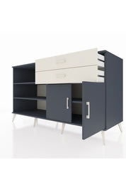 Kronos Konsol 3 Raflı 2 Çekmeceli 2 Kapaklı 176x59x99 Antrasit-Antrasit/Aytaşı