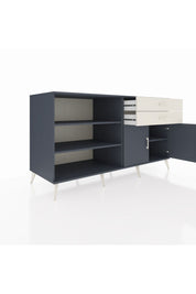 Kronos Konsol 3 Raflı 2 Çekmeceli 2 Kapaklı 176x59x99 Antrasit-Antrasit/Aytaşı