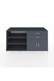 Kronos Konsol 3 Raflı 2 Çekmeceli 2 Kapaklı 176x59x99 Antrasit-Antrasit