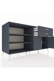 Kronos Konsol 3 Raflı 2 Çekmeceli 2 Kapaklı 176x59x99 Antrasit-Antrasit