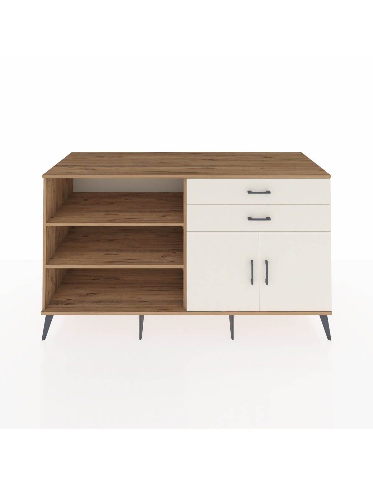 Kronos Konsol 3 Raflı 2 Çekmeceli 2 Kapaklı 176x59x99 Çam-Aytaşı