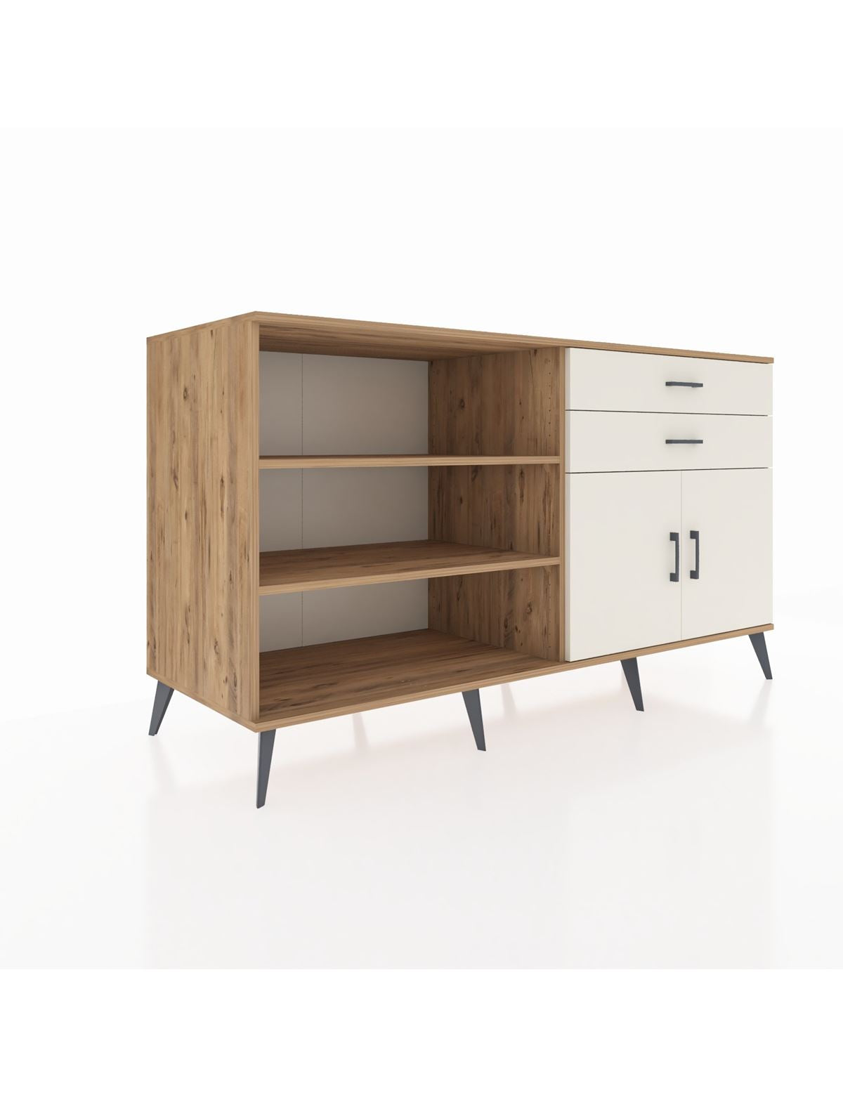 Kronos Konsol 3 Raflı 2 Çekmeceli 2 Kapaklı 176x59x99 Çam-Aytaşı