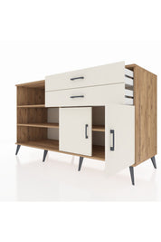 Kronos Konsol 3 Raflı 2 Çekmeceli 2 Kapaklı 176x59x99 Çam-Aytaşı