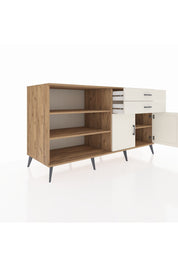 Kronos Konsol 3 Raflı 2 Çekmeceli 2 Kapaklı 176x59x99 Çam-Aytaşı