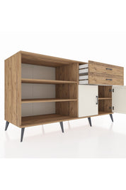 Kronos Konsol 3 Raflı 2 Çekmeceli 2 Kapaklı 176x59x99 Çam-Aytaşı/Çam