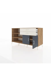 Kronos Konsol 3 Raflı 2 Çekmeceli 2 Kapaklı 176x59x99 Çam-Antrasit/Aytaşı