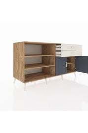 Kronos Konsol 3 Raflı 2 Çekmeceli 2 Kapaklı 176x59x99 Çam-Antrasit/Aytaşı