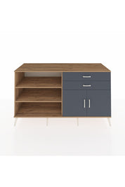 Kronos Konsol 3 Raflı 2 Çekmeceli 2 Kapaklı 176x59x99 Çam-Antrasit