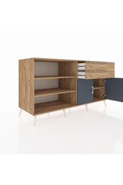 Kronos Konsol 3 Raflı 2 Çekmeceli 2 Kapaklı 176x59x99 Çam-Antrasit/Çam