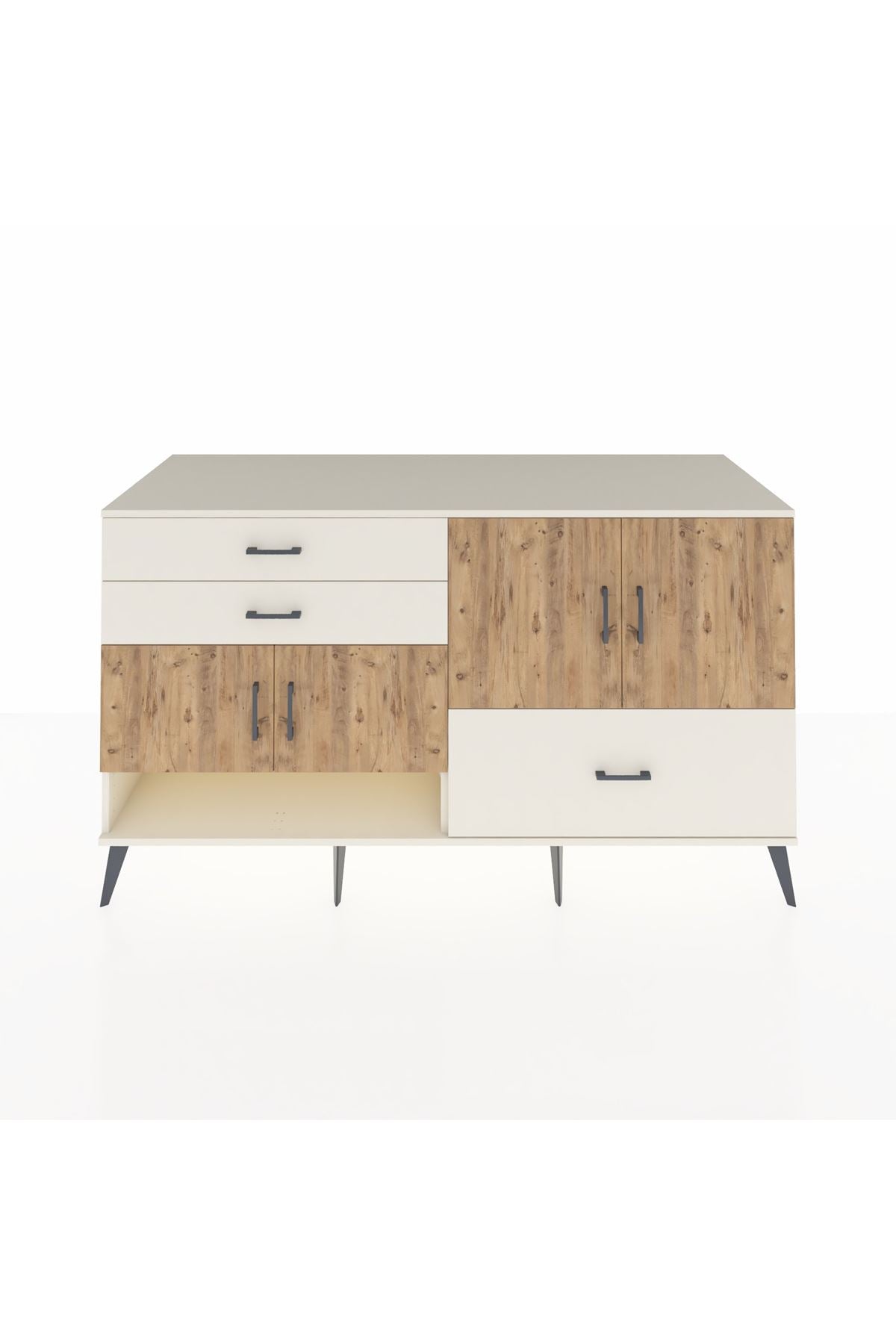 Kronos Konsol 3 Raflı 3 Çekmeceli 4 Kapaklı 176x59x99 Aytaşı-Çam/Aytaşı