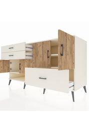 Kronos Konsol 3 Raflı 3 Çekmeceli 4 Kapaklı 176x59x99 Aytaşı-Çam/Aytaşı