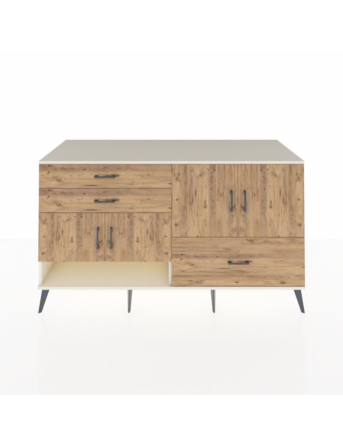 Kronos Konsol 3 Raflı 3 Çekmeceli 4 Kapaklı 176x59x99 Aytaşı-Çam