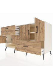 Kronos Konsol 3 Raflı 3 Çekmeceli 4 Kapaklı 176x59x99 Aytaşı-Çam