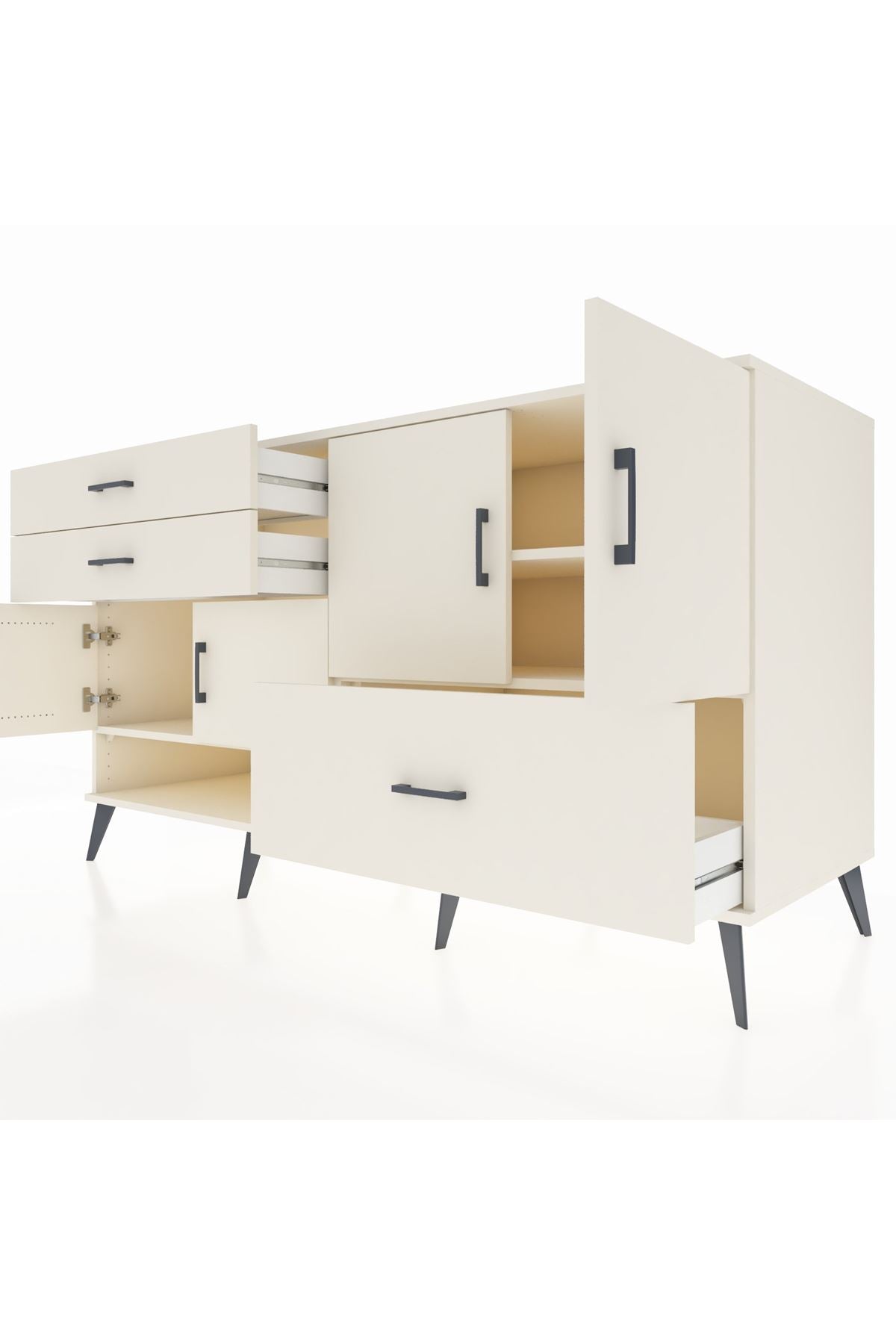 Kronos Konsol 3 Raflı 3 Çekmeceli 4 Kapaklı 176x59x99 Aytaşı-Aytaşı