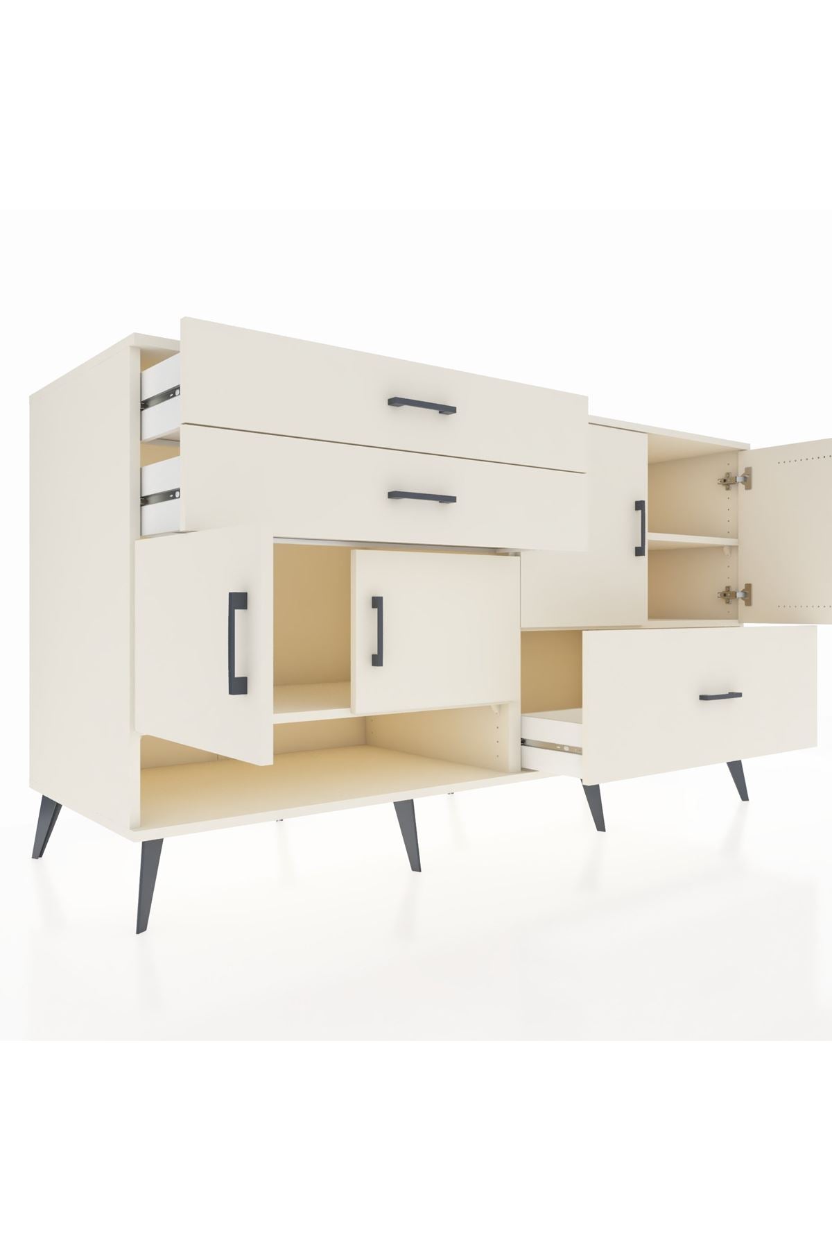 Kronos Konsol 3 Raflı 3 Çekmeceli 4 Kapaklı 176x59x99 Aytaşı-Aytaşı